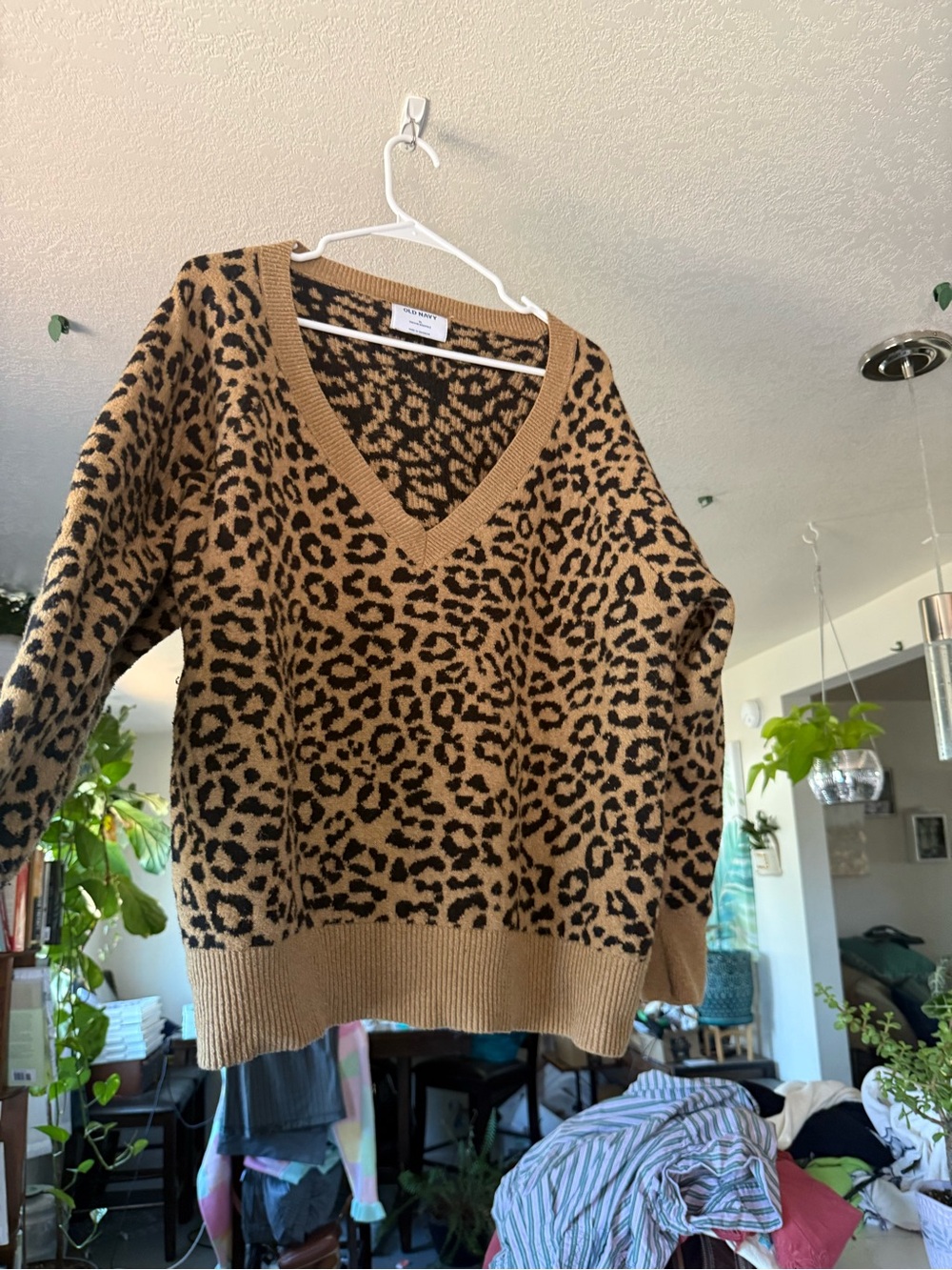 Leopard Print V-Neck Sweater